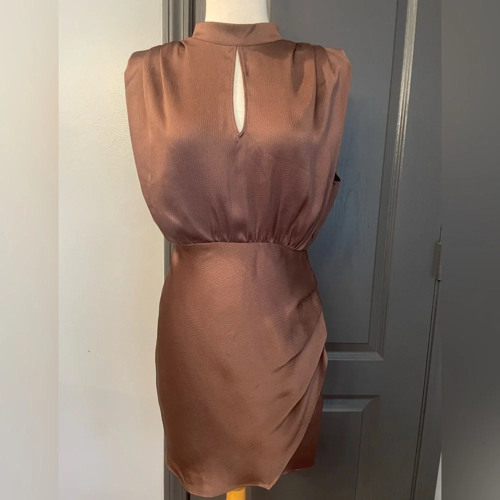 Sexy Naked Zebra Brown Cocktail Sleeveless Dress - Picture 1 of 8